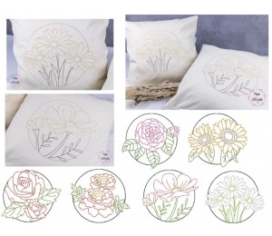 Stickserie - Kreisblumen Doodle